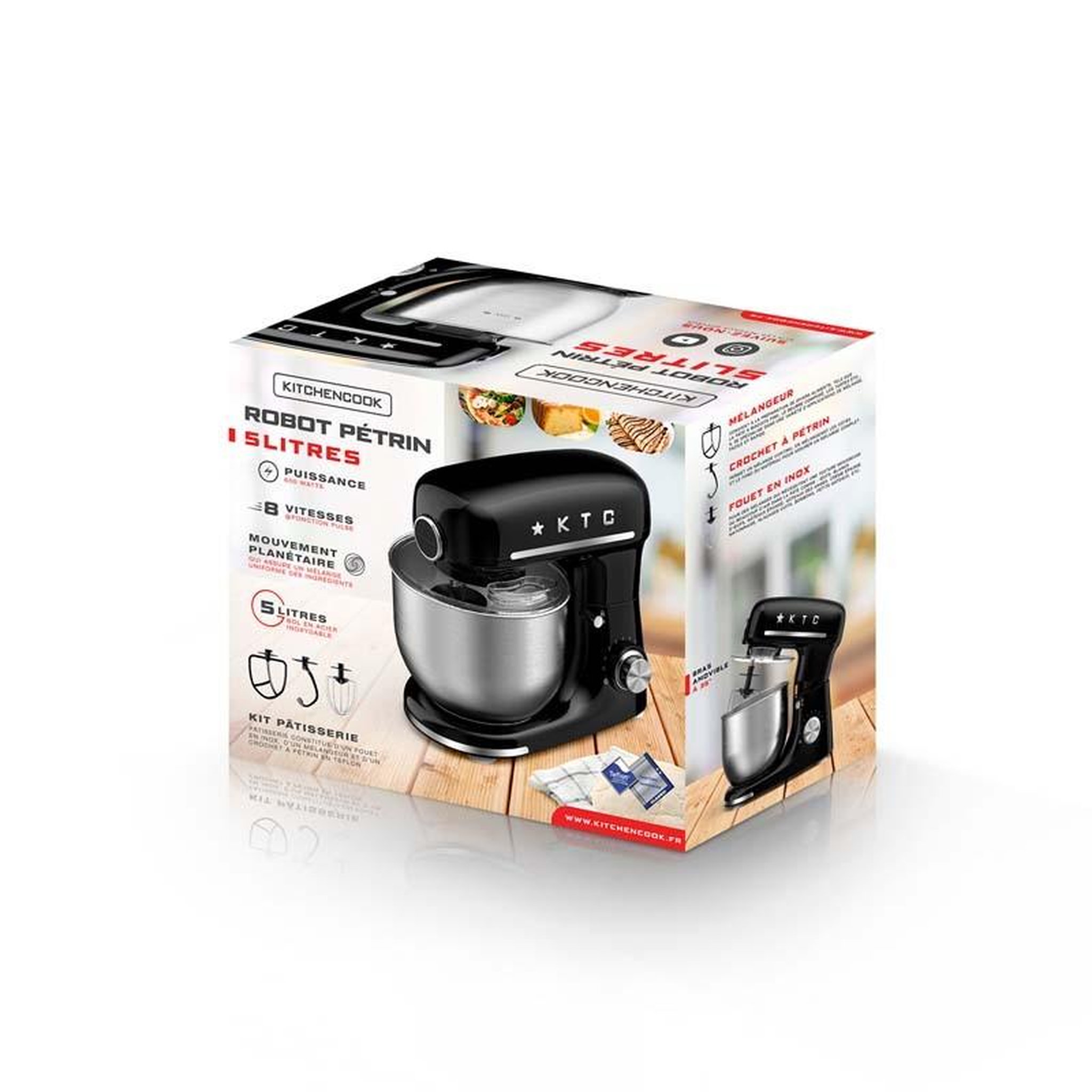 Voir la diapositive 5 : KITCHENCOOK Robot pétrin 5l inspiron black kitchencook