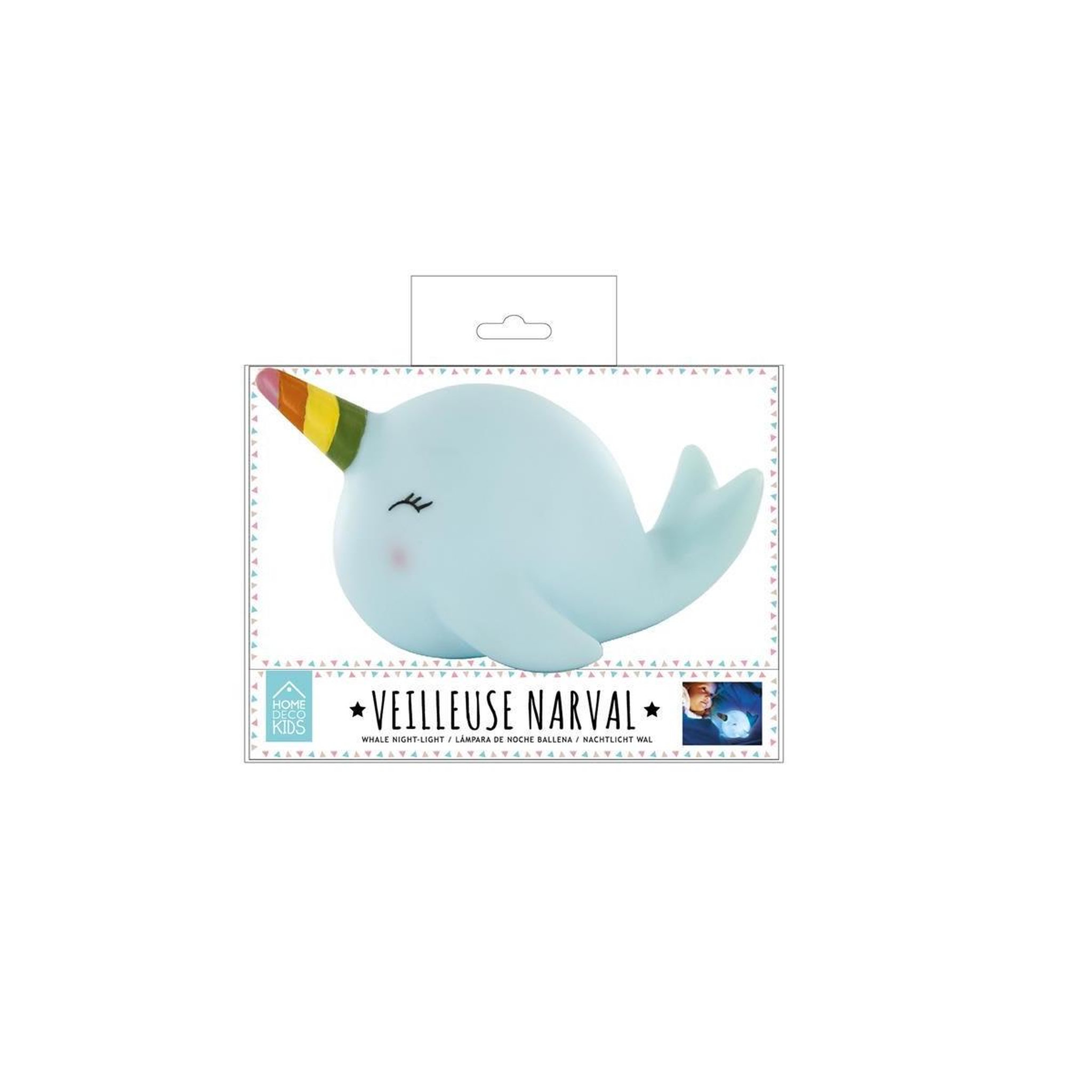 Voir la diapositive 3 : HOME DECO KIDS Veilleuse enfant à poser  baleine  22cm bleu