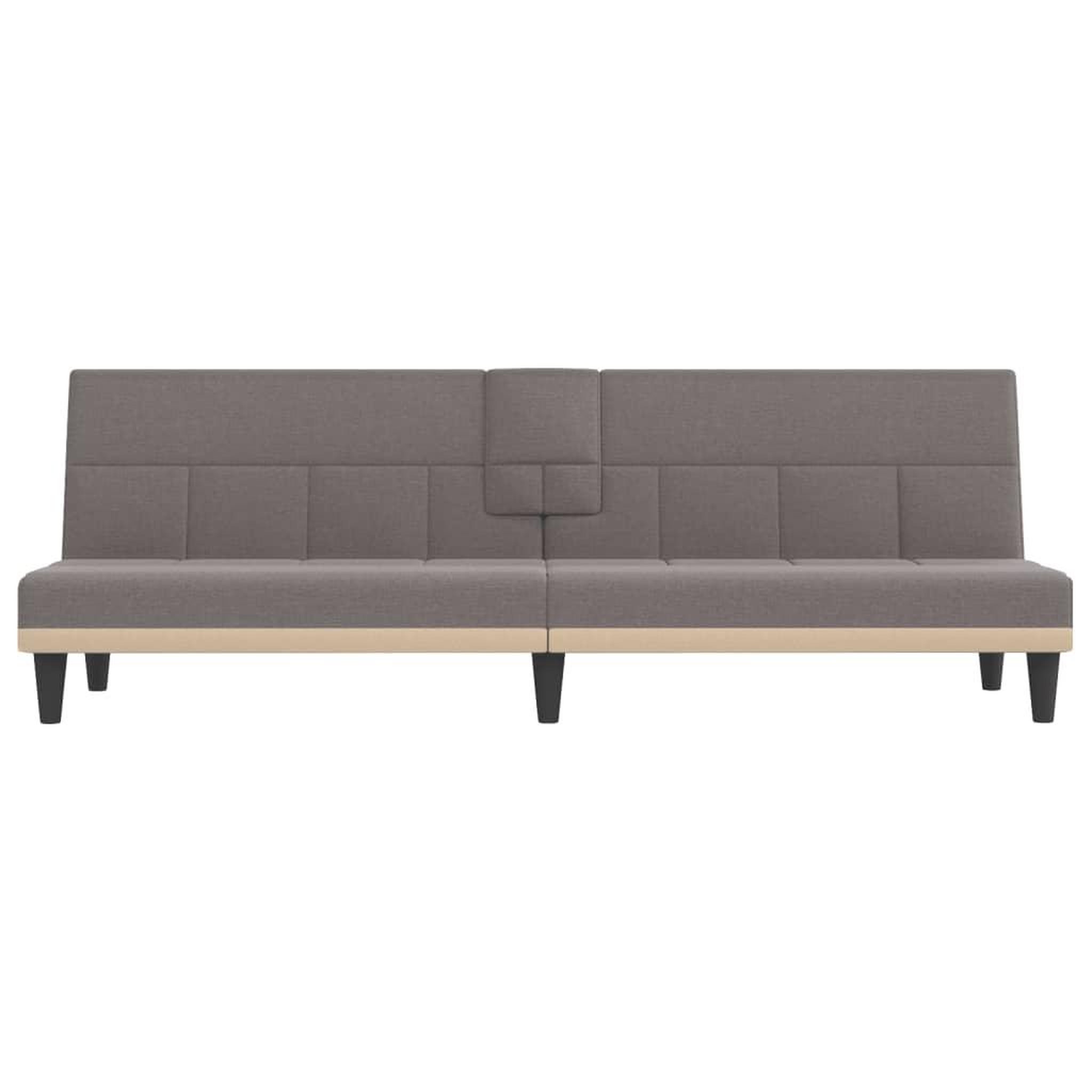Voir la diapositive 4 : VIDAXL Canape-lit avec porte-gobelets taupe tissu