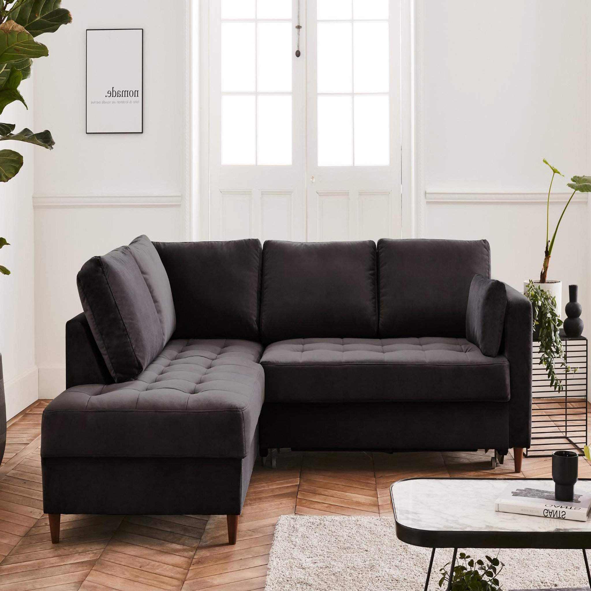 Voir la diapositive 2 : LISA DESIGN Anna - canapé d'angle gauche - 5 places - convertible - en velours