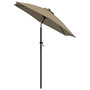 Voir la diapositive 3 : VIDAXL Parasol Taupe 200x224 cm Aluminium