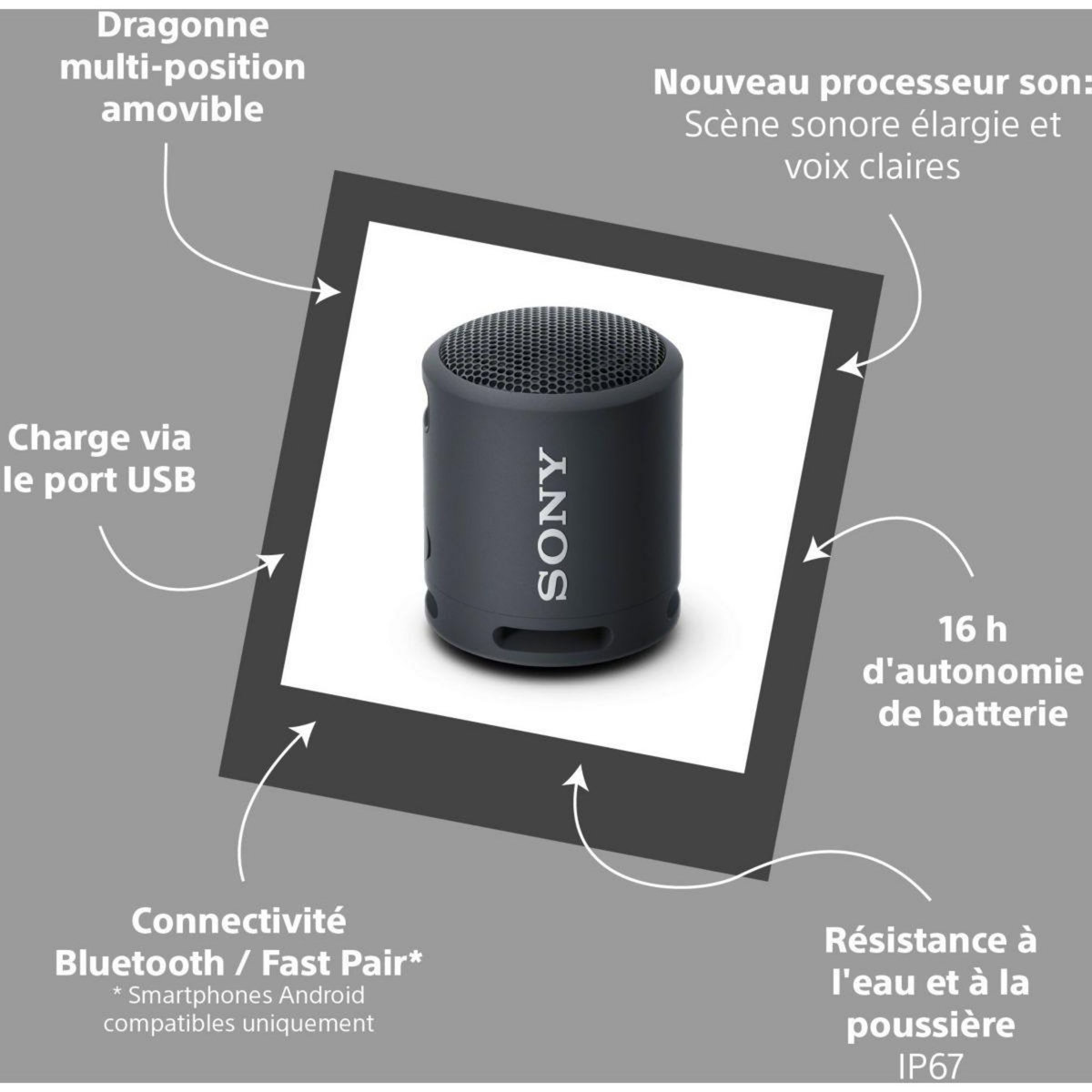SONY Enceinte portable SRS-XB13 Noir Basalte