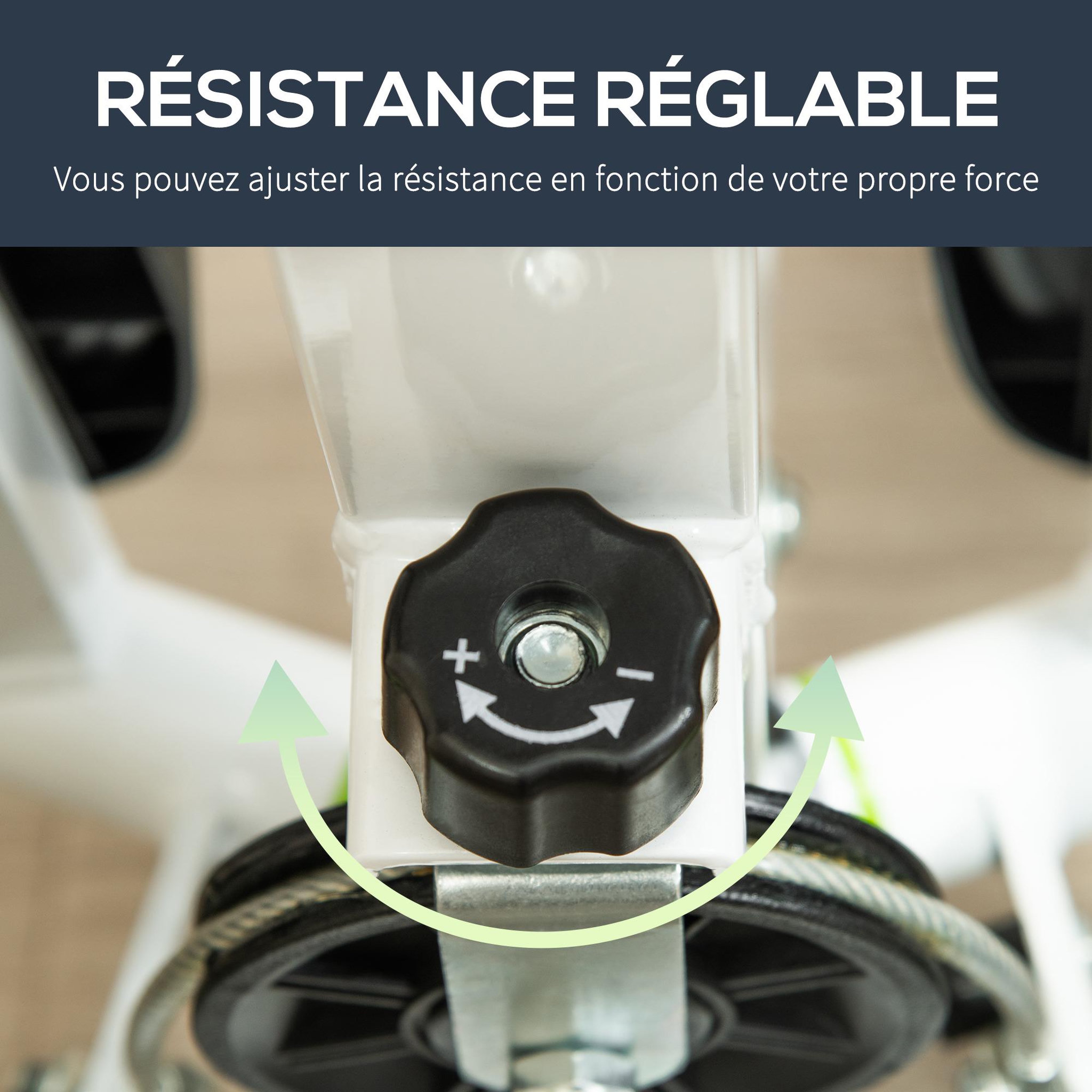 Voir la diapositive 6 : HOMCOM Stepper fitness avec guidon ergonomique - écran lcd multifonction - résistance réglable - acier blanc vert noir