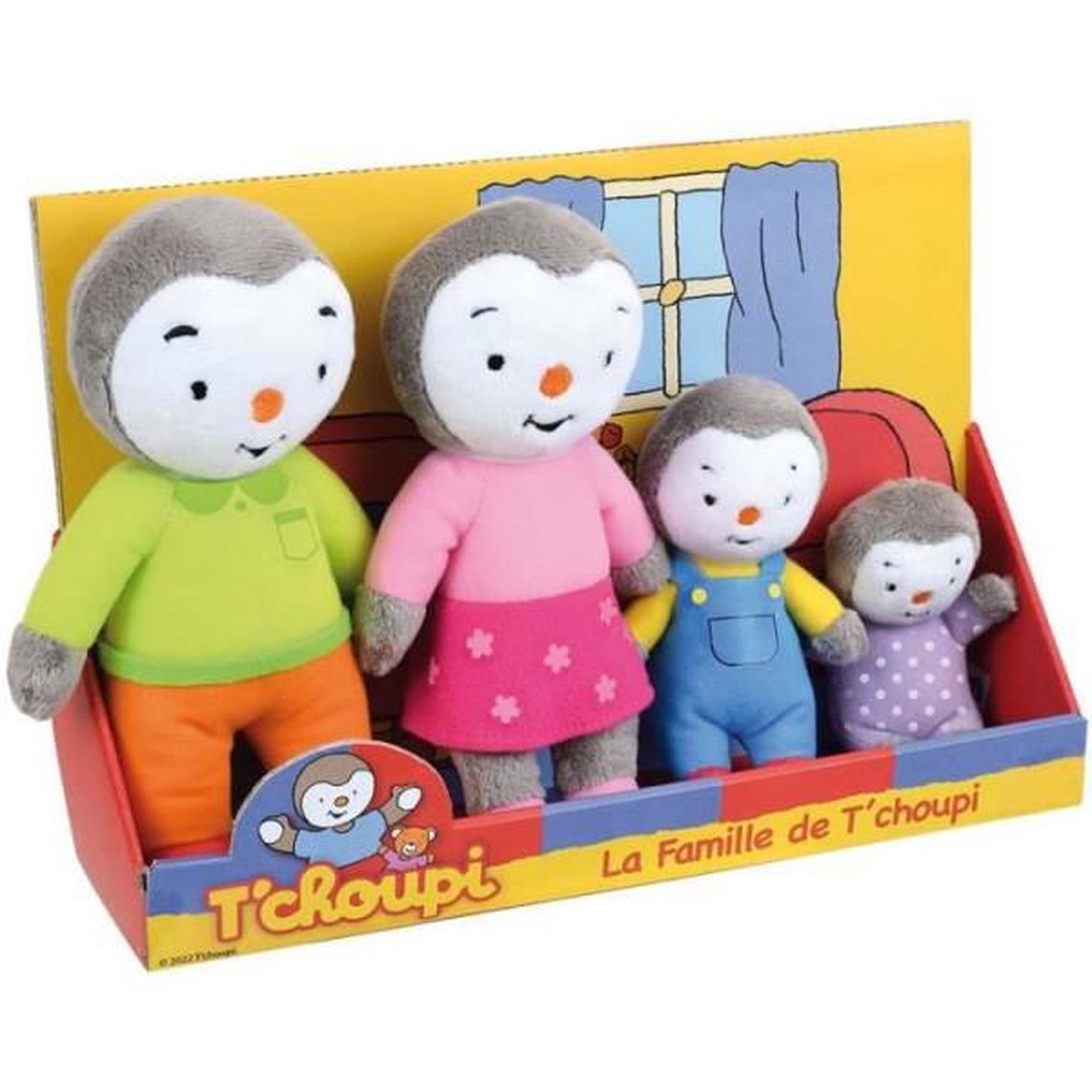 Voir la diapositive 4 : JEMINI Coffret famille 4 Peluches - T'Choupi - JEMINI - +/- 19 cm