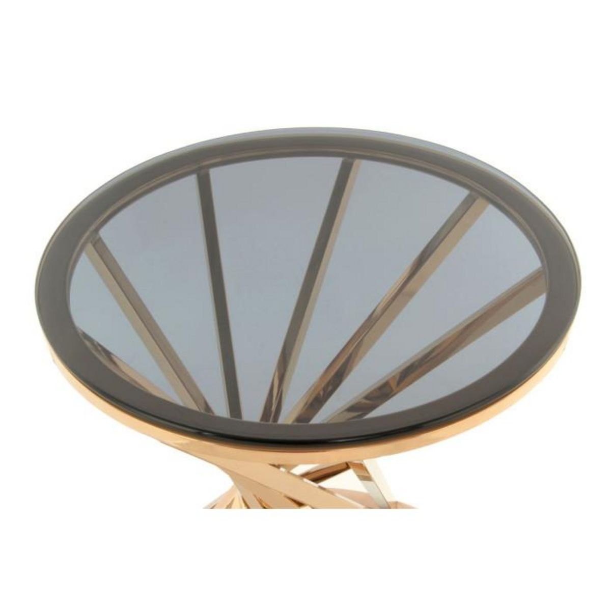 Paris Prix Table d'Appoint Design  Wesley  42cm Gris & Or Rose