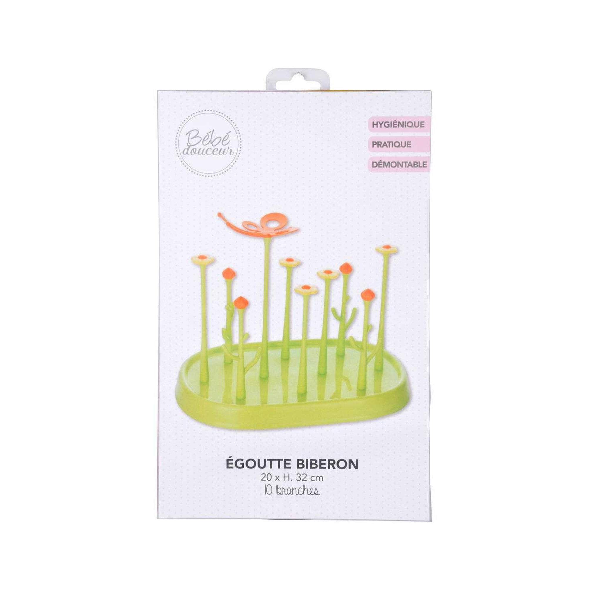 Voir la diapositive 2 : BEBE DOUCEUR Egoutte biberons jardin vert 10 branches