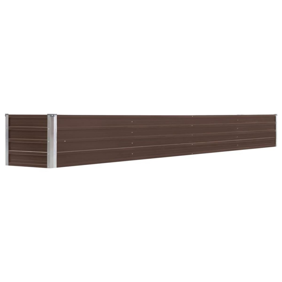 VIDAXL Lit sureleve de jardin Acier galvanise 320x40x45 cm Marron