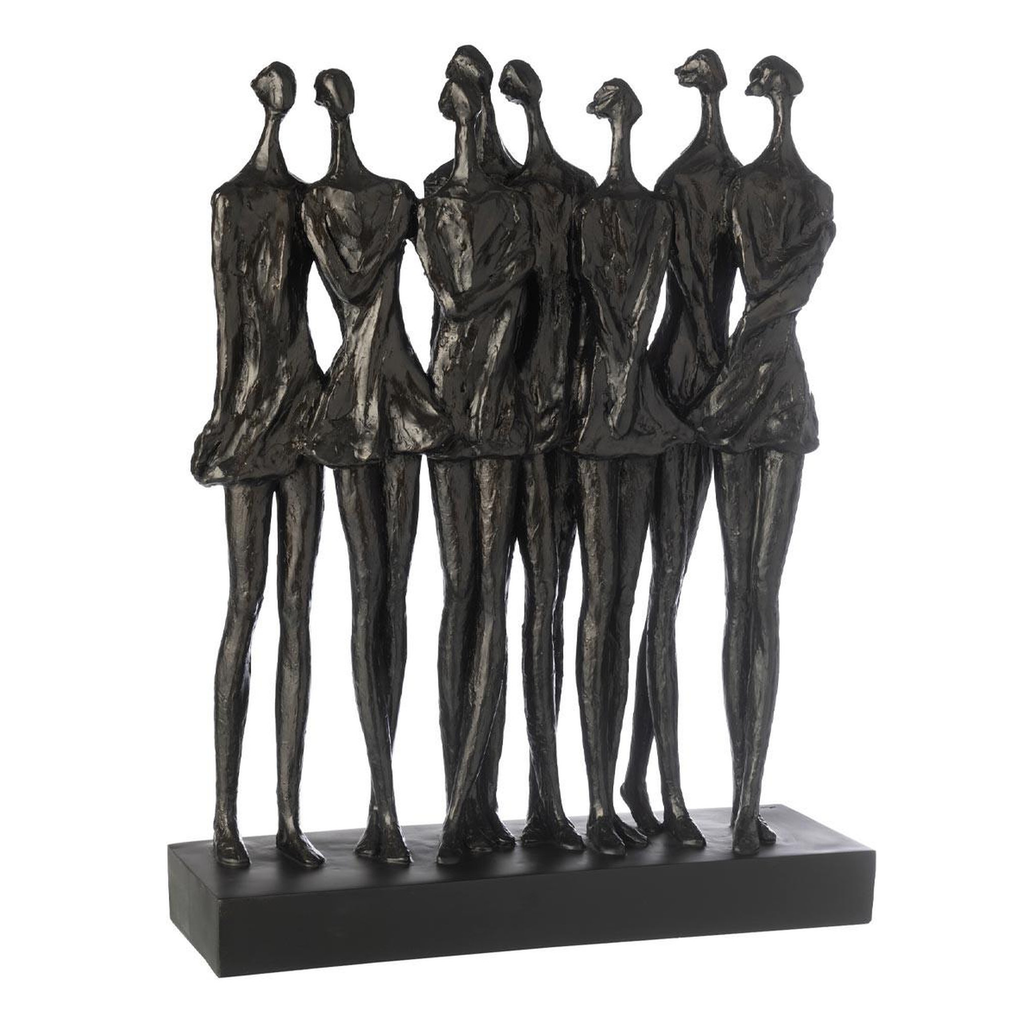 J-LINE Statue figurine en résine  8 personnes  64cm noir