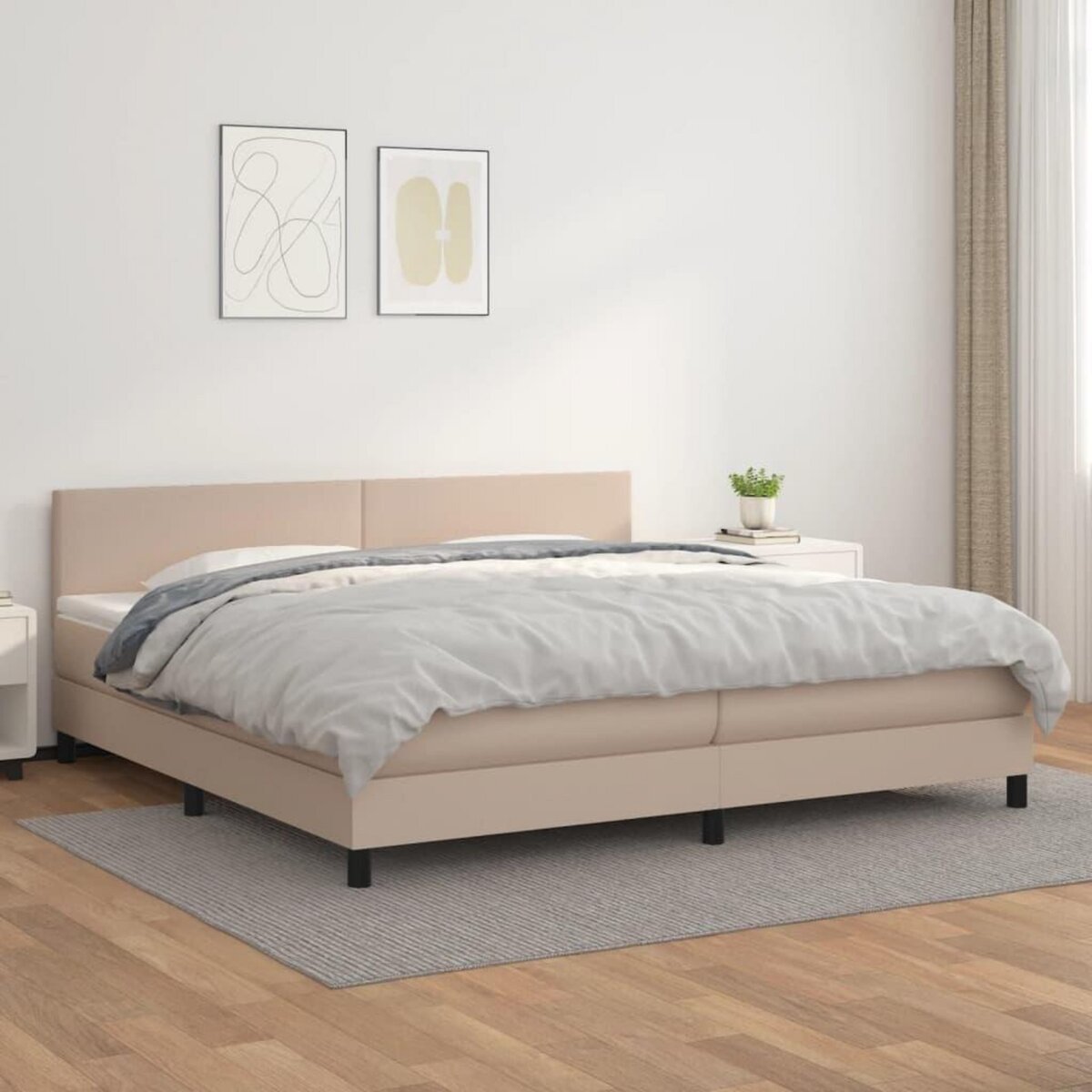 VIDAXL Sommier a lattes de lit avec matelas Cappuccino 200x200 cm