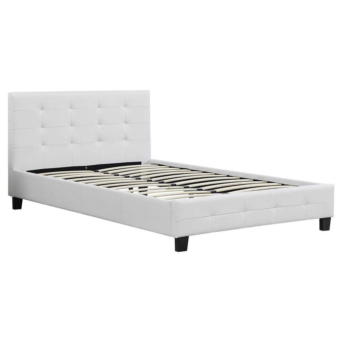 IDIMEX Lit simple MARLON, 120 x 190 cm, capitonné avec sommier, revêtement synthétique