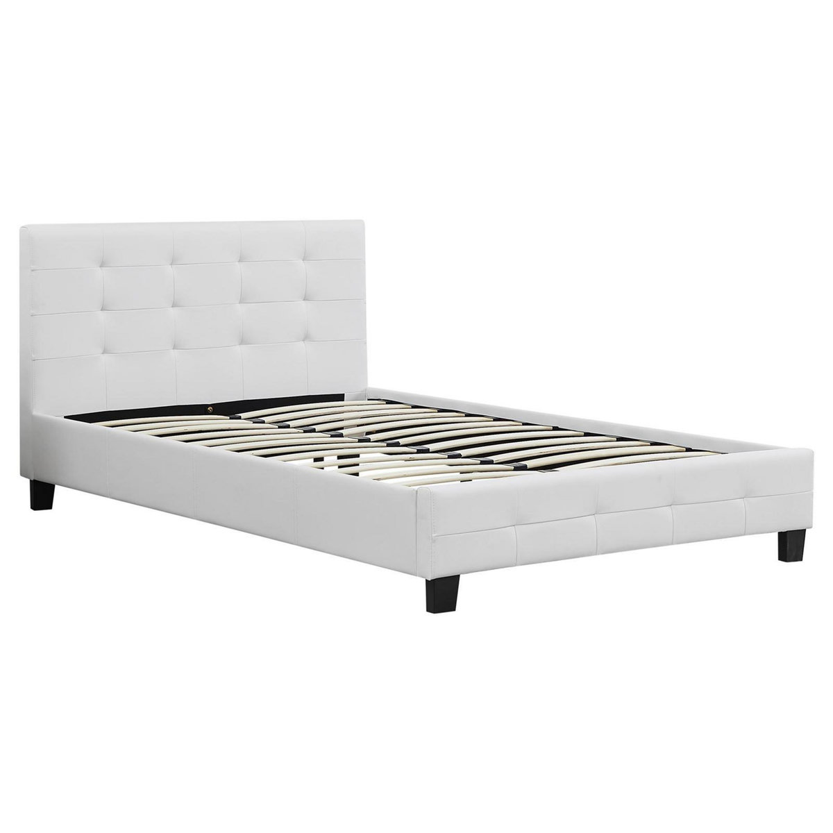 IDIMEX Lit simple MARLON, 120 x 190 cm, capitonné avec sommier, revêtement synthétique