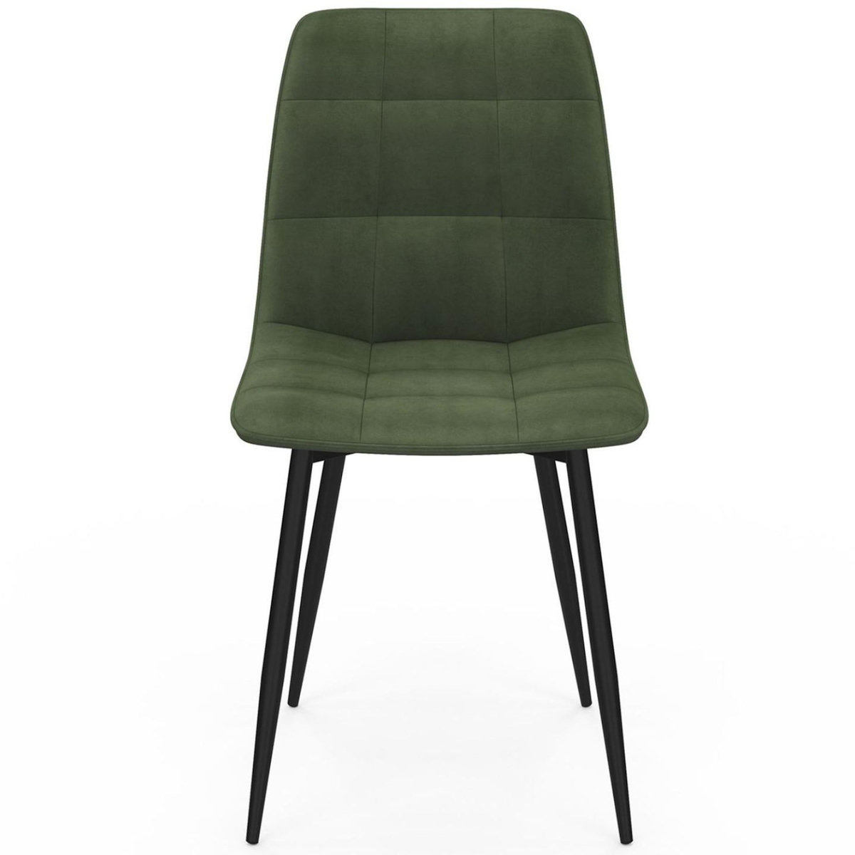 ID MARKET Lot de 6 chaises MILA en velours vert kaki pour salle à manger
