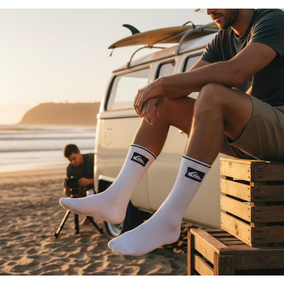 QUIKSILVER Quiksilver Pack de Chaussettes Homme Crew – Lot 6 Paires Regular Lifestyle