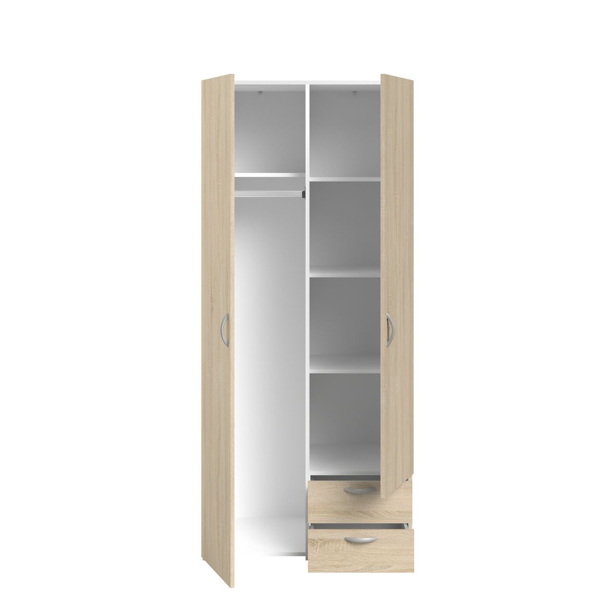 Armoire 2 portes 2 tiroirs L81cm DAISY