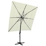 VIDAXL Parasol de jardin a 4 niveaux avec mat en aluminium sable