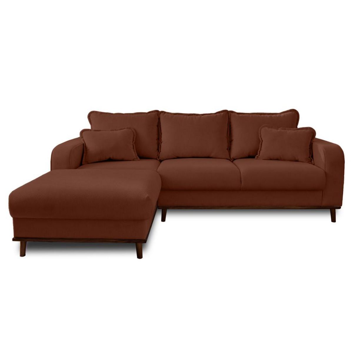 LISA DESIGN Albane - canapé d'angle gauche - 4 places - en velours côtelé