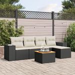 VIDAXL Salon de jardin 6 pcs avec coussins noir resine tressee