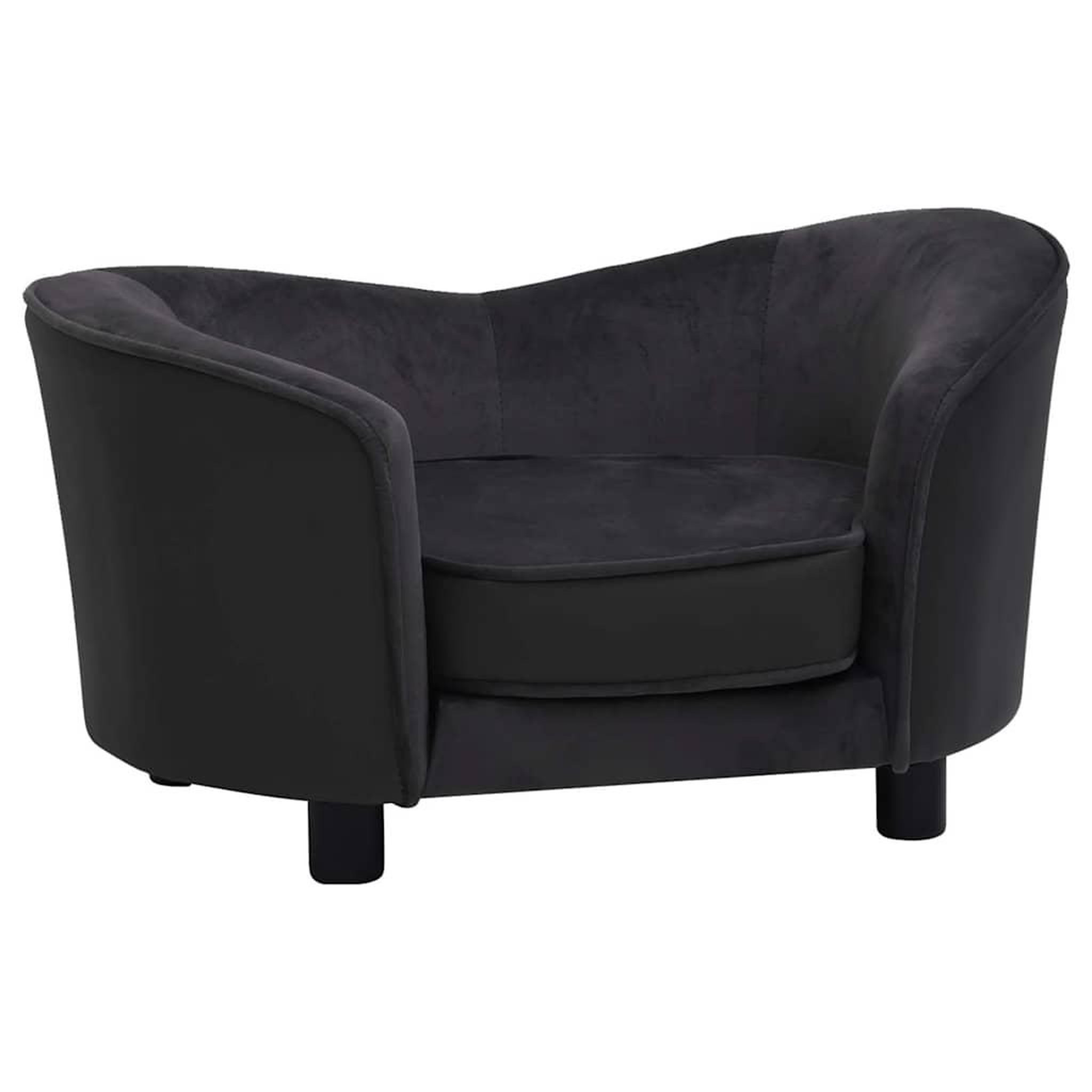 Voir la diapositive 2 : VIDAXL Canape pour chien Noir 69x49x40 cm Peluche et similicuir