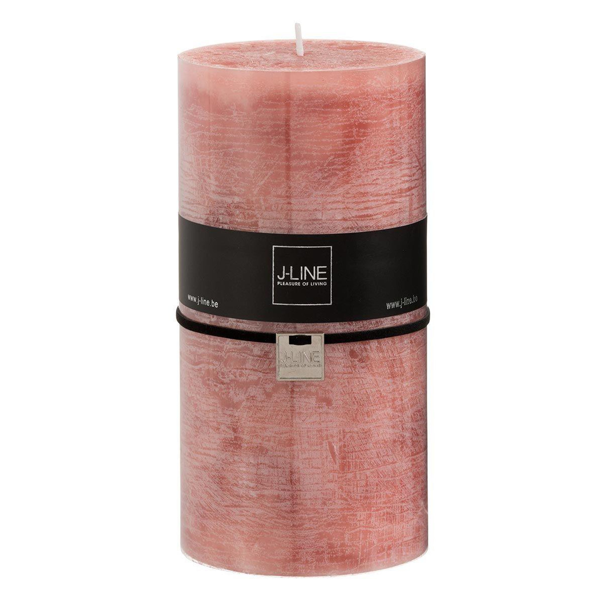 J-LINE Bougie cylindrique déco  junina  20cm terracotta