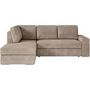 Voir la diapositive 1 : LOUNGITUDE Canapé d'angle gauche convertible ARTEMIS 4 places - Velours côtelé greige - L246 x P174 x H96 cm