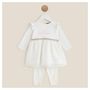 Voir la diapositive 1 : IN EXTENSO Ensemble 3 pièces nouveau né cérémonie bébé fille