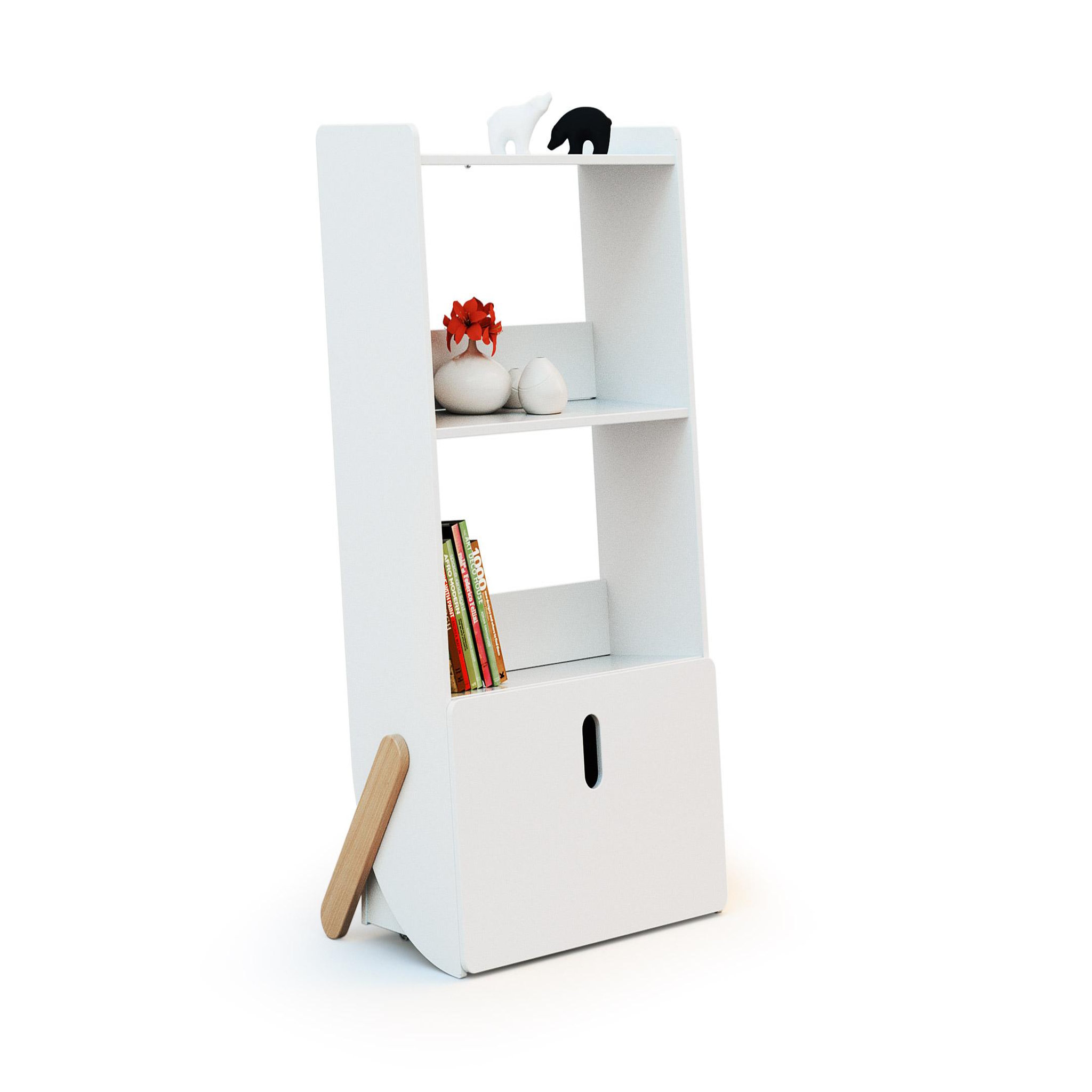 Voir la diapositive 5 : WEBABY Étagère enfant pirate en bois - blanc