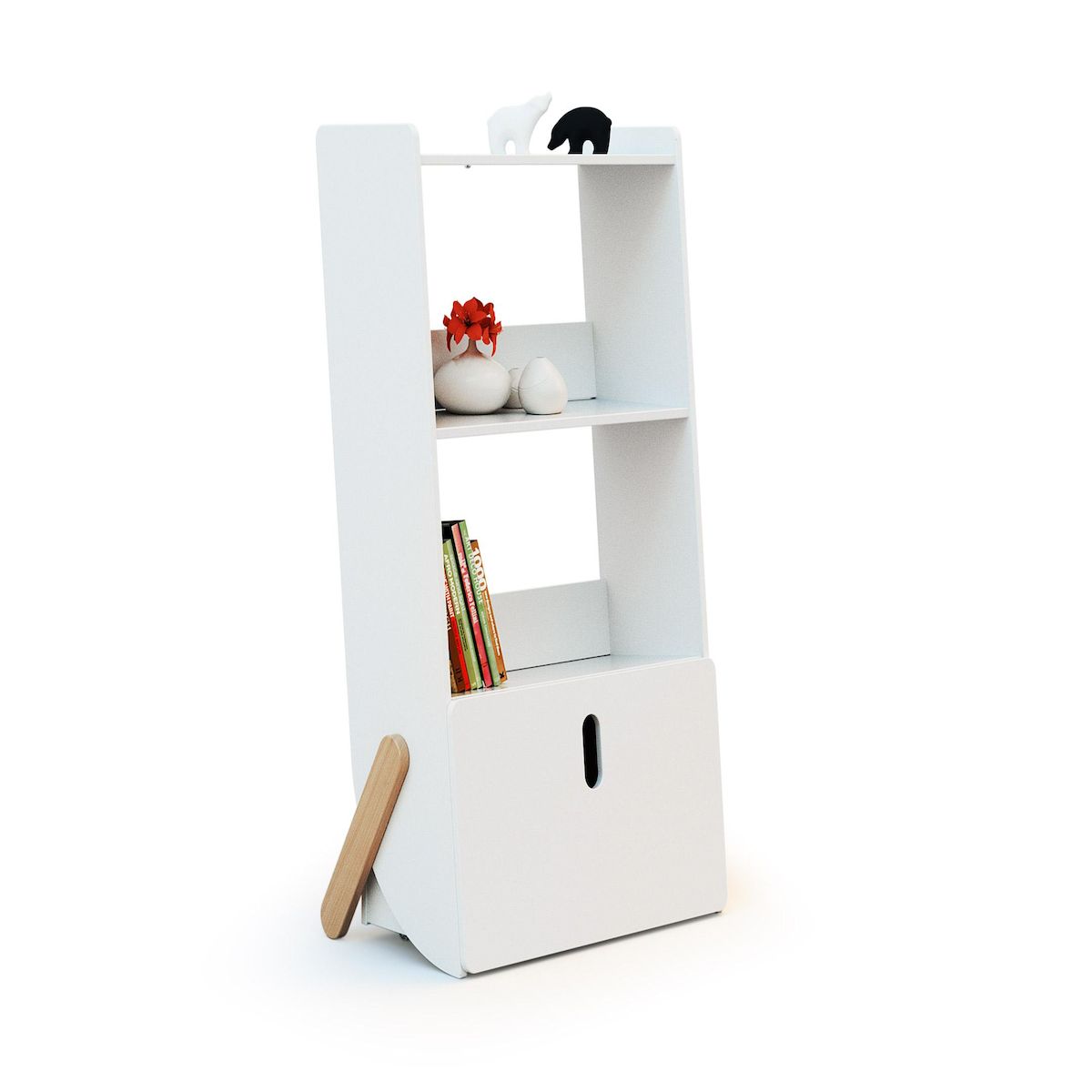 WEBABY Étagère enfant Pirate en bois - Blanc