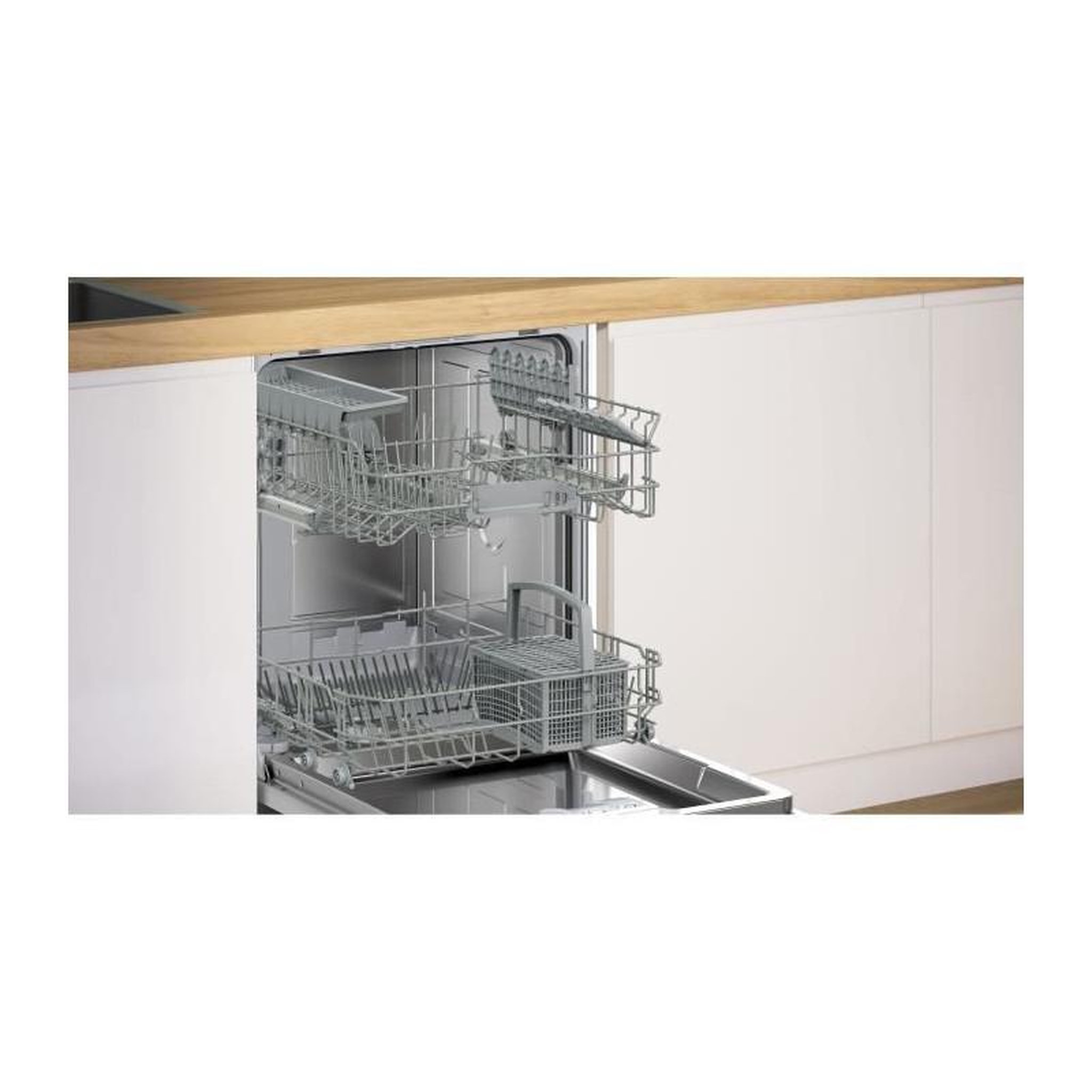 Voir la diapositive 3 : BOSCH Lave-vaisselle 60cm 13couverts 46db intégrable avec bandeau acier brossé - SMI2HTS02E