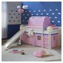 Voir la diapositive 2 : HomeStyle4U Lit rose mi-haut avec matelas 90x200 cm tunnel