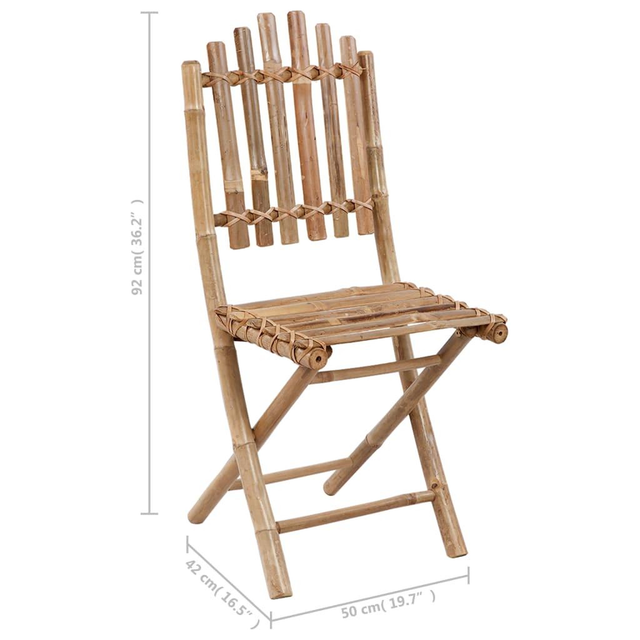 Voir la diapositive 6 : VIDAXL Ensemble a manger d'exterieur pliable 5pcs avec coussins Bambou