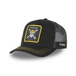 CAPSLAB Casquette trucker avec filet One Piece Luffy. Coloris disponibles : Noir