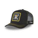 CAPSLAB Casquette trucker avec filet One Piece Luffy. Coloris disponibles : Noir