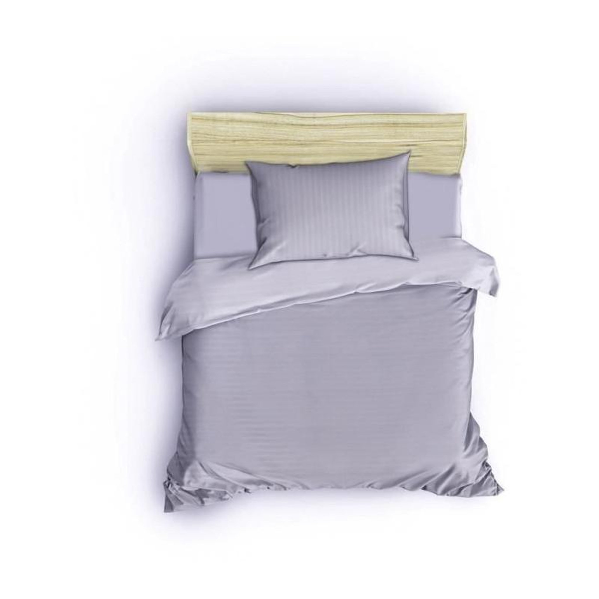 Voir la diapositive 2 : GENERIQUE Parure de lit - 1 housse de couette 220 x 240 cm + 2 taies d'oreiller 60 x 60 cm - 80% coton, 20% polyester - Gris