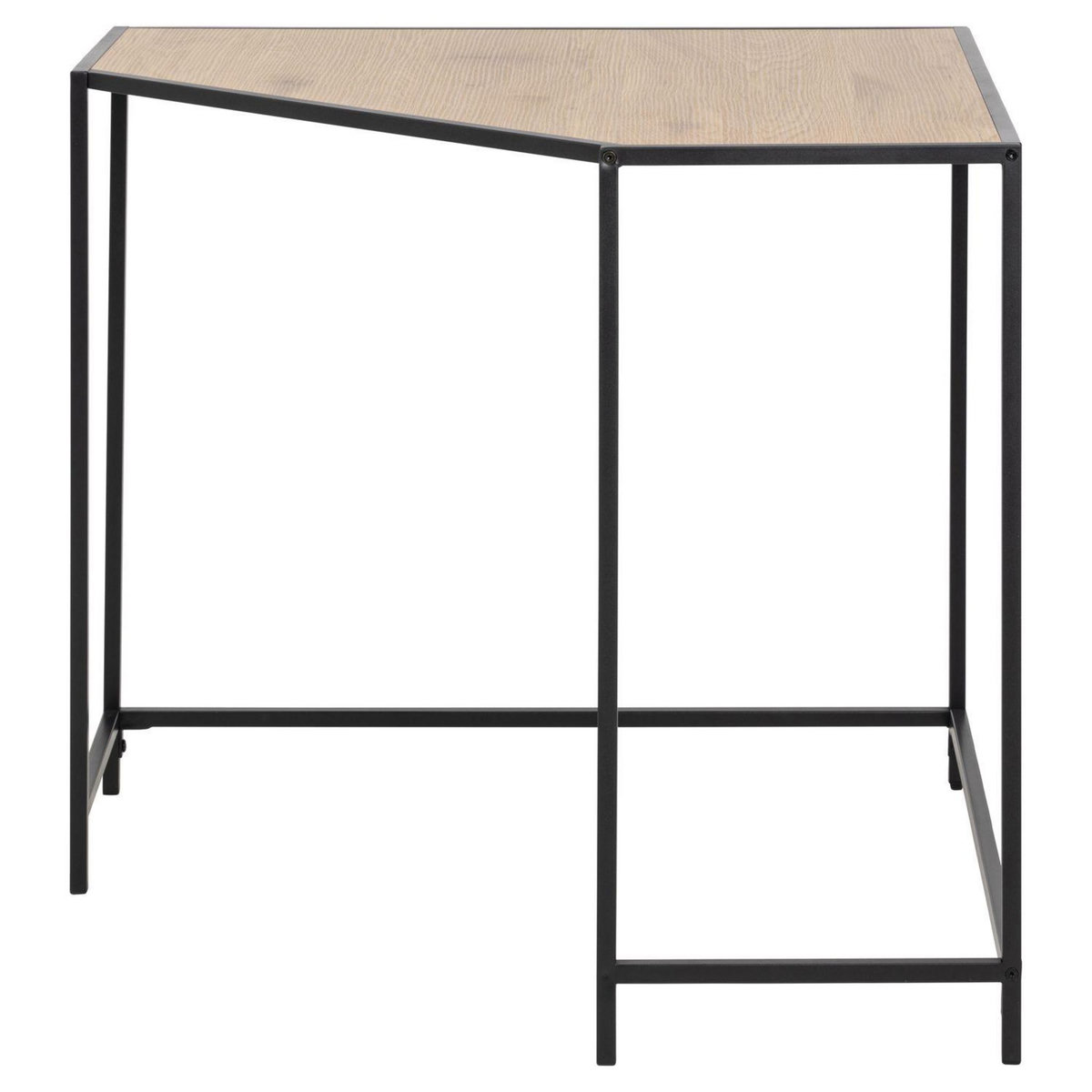 TOILINUX Bureau d'angle en MDF et Métal - Noir et Beige