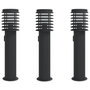 Voir la diapositive 2 : VIDAXL Lampadaires d'exterieur avec sortie 3 pcs noir acier inoxydable