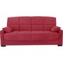 Voir la diapositive 1 : MARKET24 Clic clac 3 places MEGAN 14 - Tissu Soro rouge - Avec accoudoirs - Couchage 130x190 cm - L223 x P96 x H103 cm