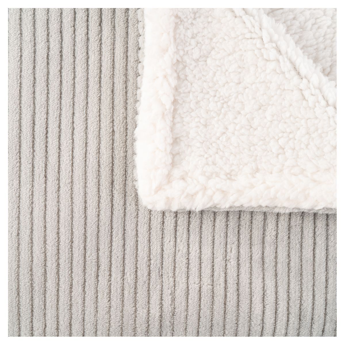 ACTUEL Plaid effet velours côtelé double face Flanelle /sherpa 