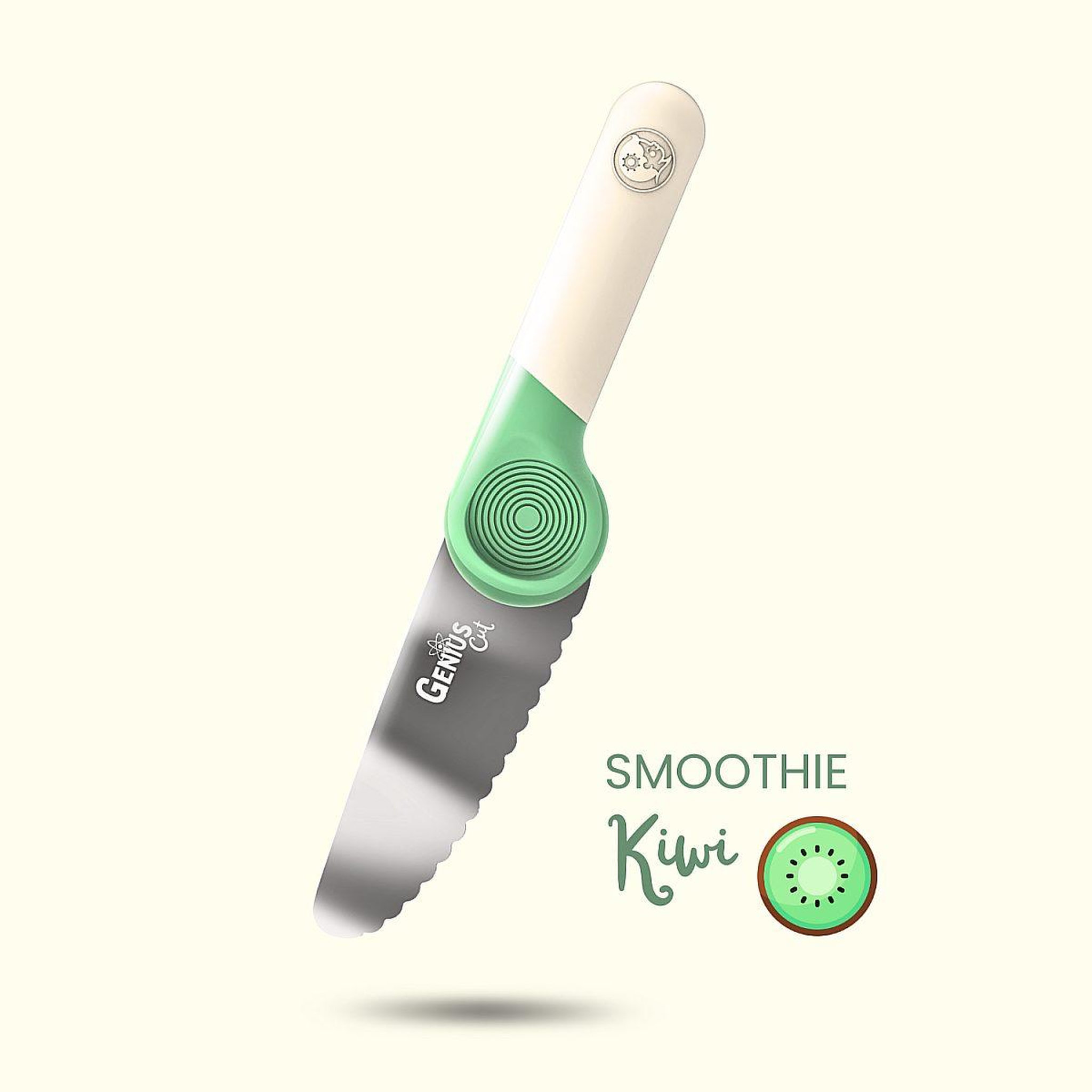 Voir la diapositive 2 : LES PETITS ARCHITECTES Le couteau educatif genius cut couleur smoothie kiwi