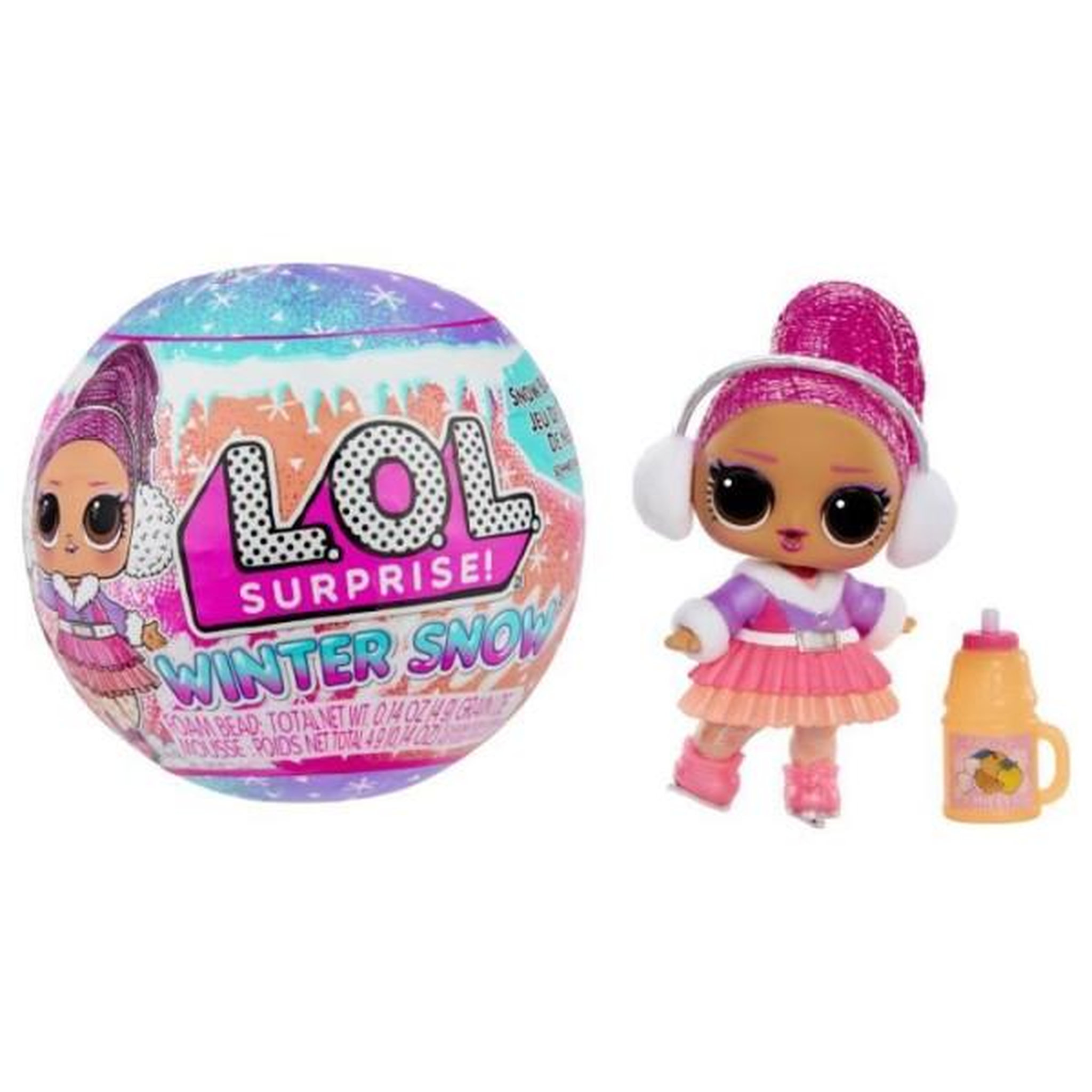 L.O.L. SURPRISE! Poupée a collectionner - MGA - Winter Snow Tot - 7,5 cm - Surprise de neige magique - 7 accessoires