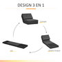 Voir la diapositive 6 : HOMCOM Chauffeuse - matelas d'appoint pliant - fauteuil convertible - inclinaison dossier réglable 5 positions - tissu polyester aspect lin gris