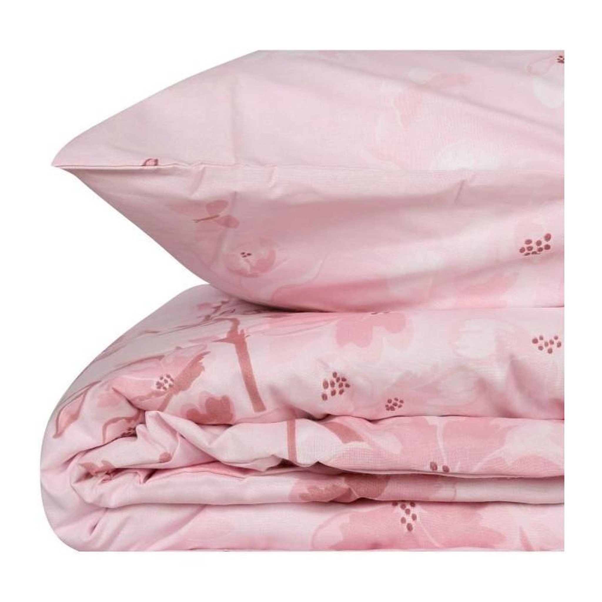 Voir la diapositive 3 : GENERIQUE Parure de lit - 1 housse de couette 220 x 240 cm + 2 taies d'oreiller 60 x 60 cm - 100% coton renforcé - Rose