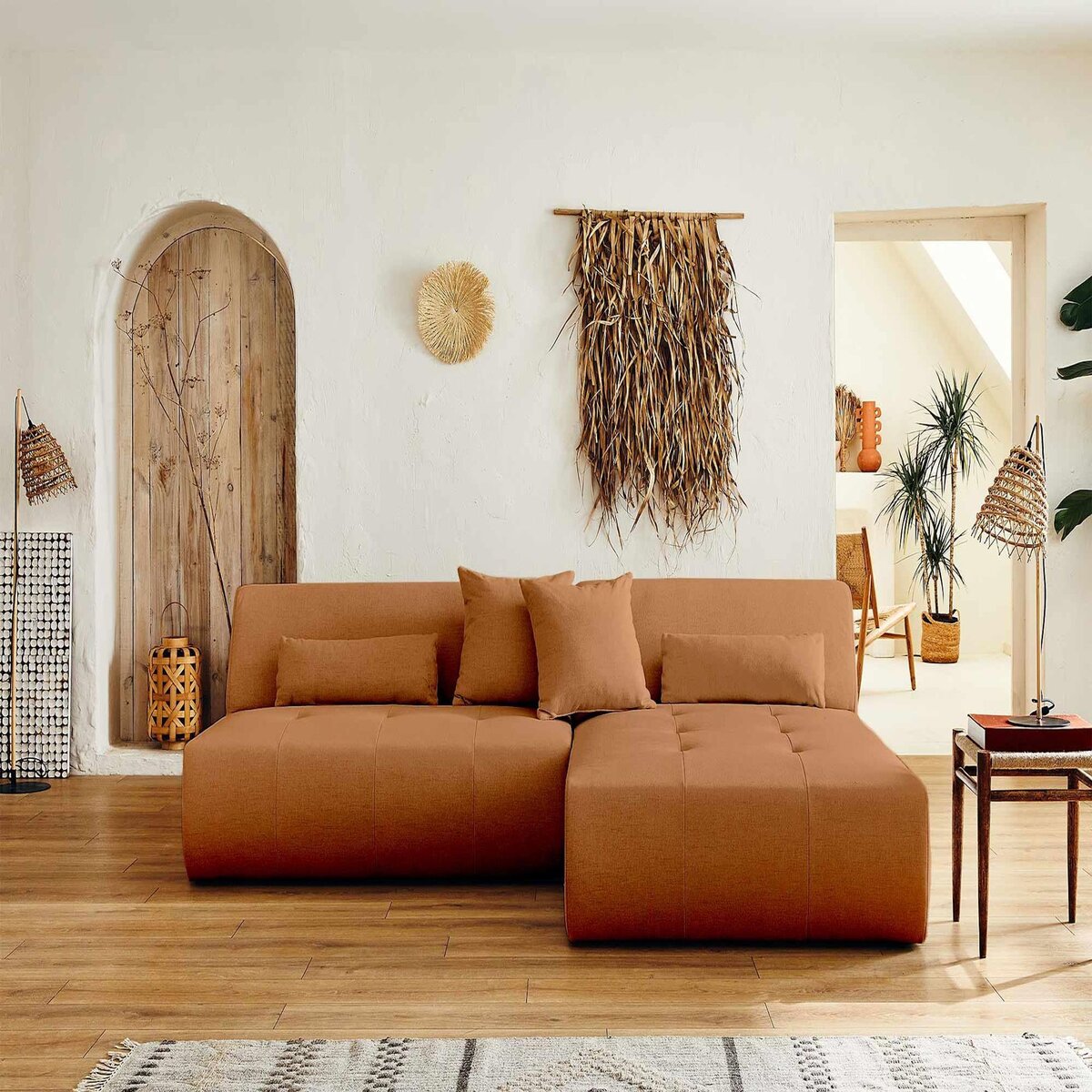 LISA DESIGN Onyx - canapé modulable d'angle réversible 4 places - en tissu