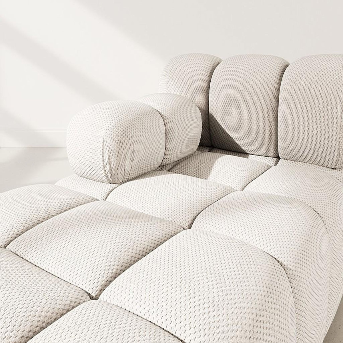 LISA DESIGN Ruby - module d'assise méridienne gauche en velours texturé