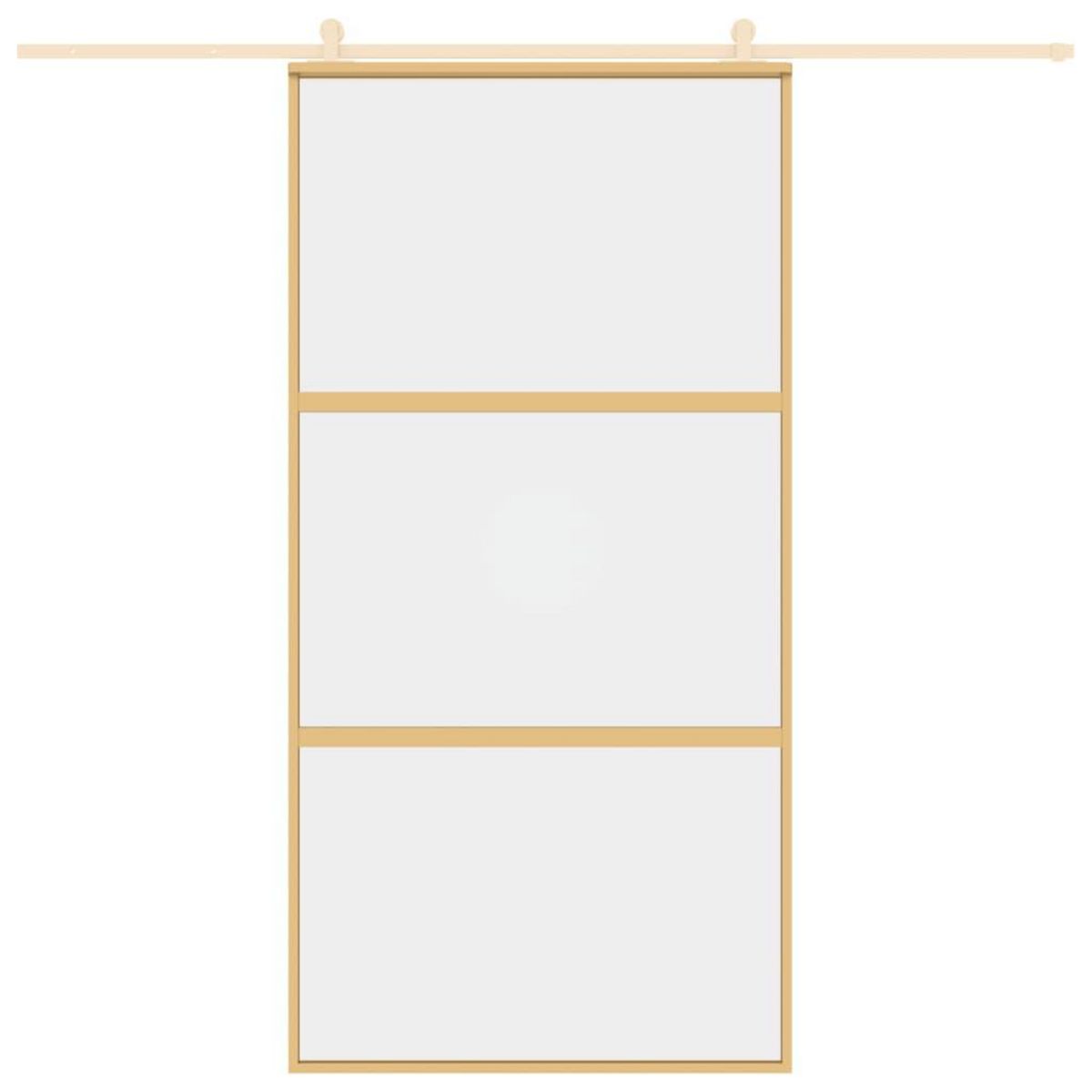 VIDAXL Porte coulissante dore 102,5x205cm verre ESG clair et aluminium