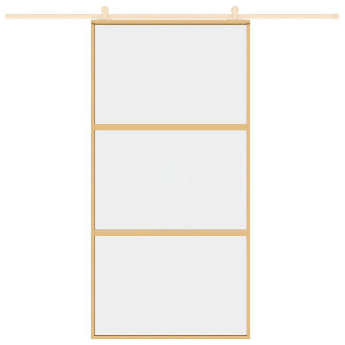 VIDAXL Porte coulissante dore 102,5x205cm verre ESG clair et aluminium