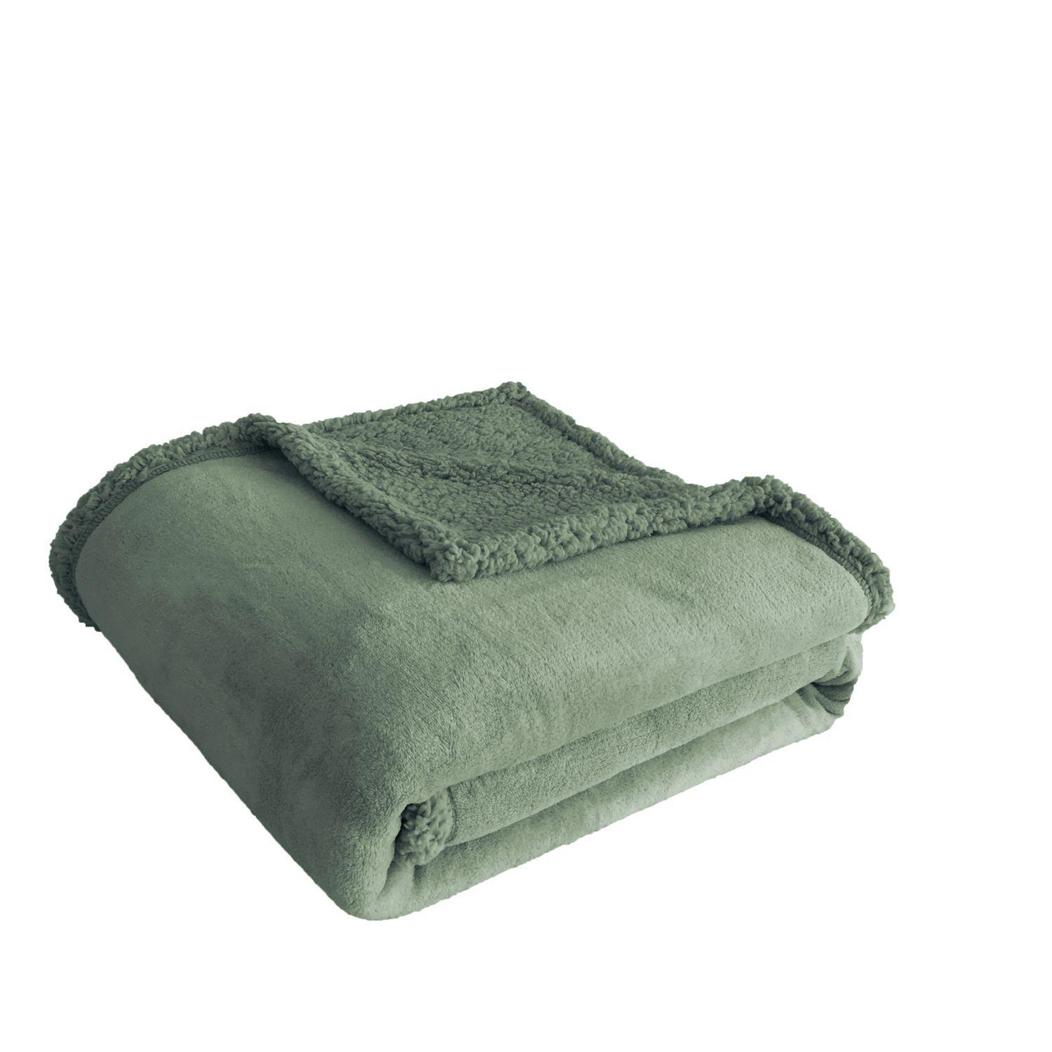 Voir la diapositive 1 : ACTUEL Plaid double face polaire/sherpa  