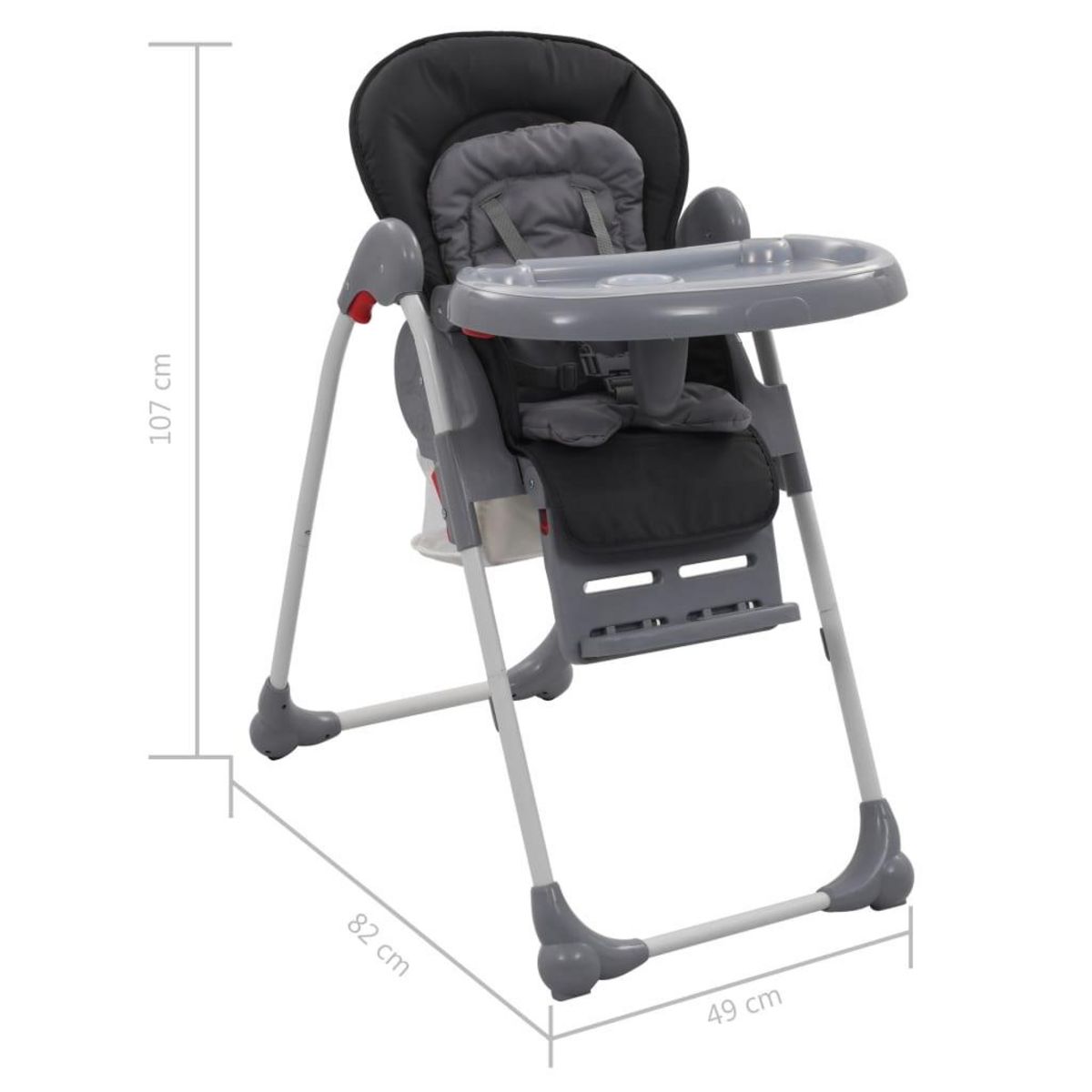 VIDAXL Chaise haute pour bebe Gris