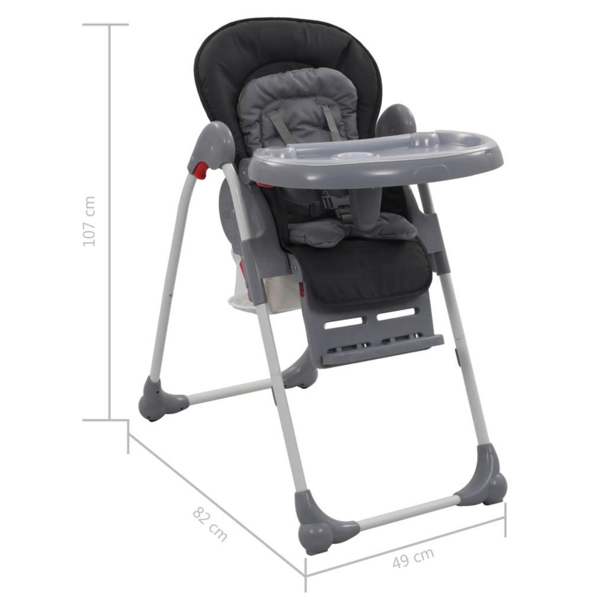 VIDAXL Chaise haute pour bebe Gris
