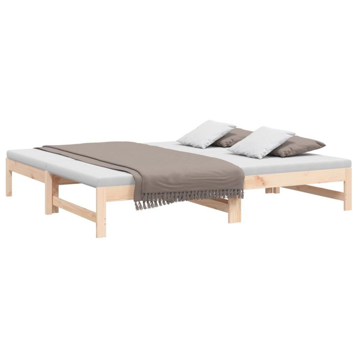 VIDAXL Lit coulissant sans matelas 2x(90x190) cm Bois de pin massif