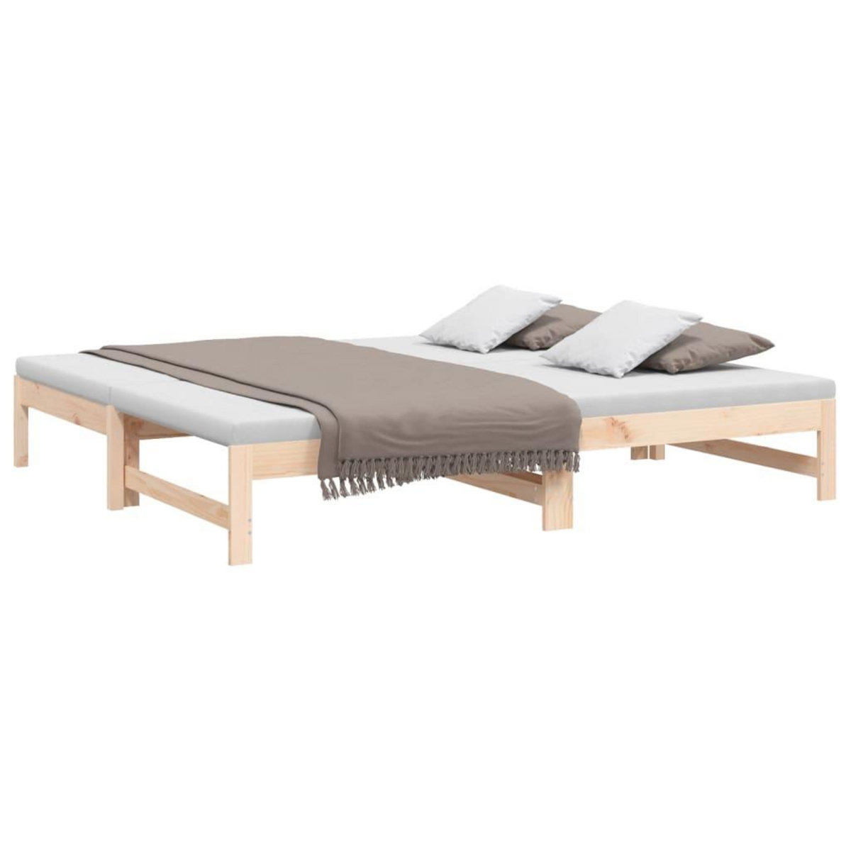 VIDAXL Lit coulissant sans matelas 2x(90x190) cm Bois de pin massif